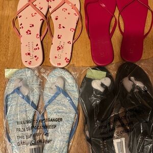 4 pairs LC Lauren Conrad Women's Flip Flop Sandals New
